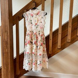 Joyfolie Soleil Dress in Cream Floral size 8. New w/ tags. Pet & smoke free